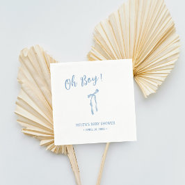 Blue bow Simple Boys baby shower servet