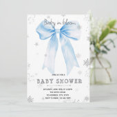 Blue Bow snowflake invitation (Debout devant)