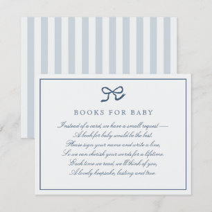 Blue Bow & Stripes Boeken voor baby Enclosure Kaar Kaart
