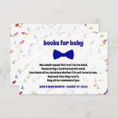 Blue Bow Stropdas Baby Boy Shower Book Request Kaa Informatiekaartje (Voorkant / Achterkant)