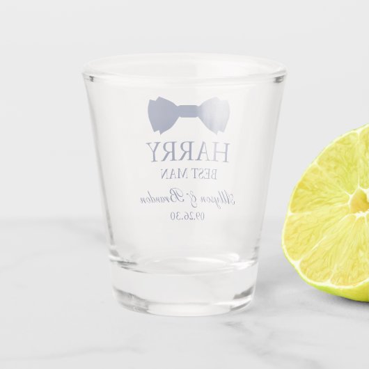 Blue Bow Stropdas Beste Man Shot Glas (Achterkant)