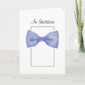 Blue Bow Stropdas Invitation Kaart (Voorkant)