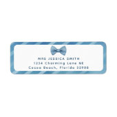 Blue Bow Stropdas Little Man Baby shower Adresetik Etiket (Voorkant)