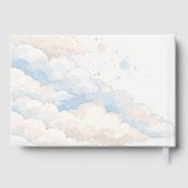 Blue Bow Teddy Bear Balloons Clouds Baby Boy (Verso)