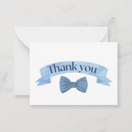 Blue Bow Tie Thank You Card Notitiekaartje