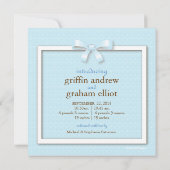 Blue Bow Twin Boys Baby Foto geboorteaankondiging Aankondiging (Achterkant)