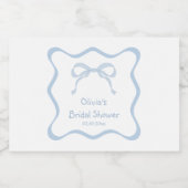 Blue Bow Tying The Knot Vrijgezellenfeest Champagn Sparkling Wijnetiket (Enkel label)