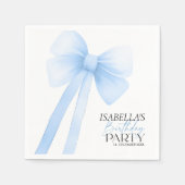 Blue Bow Verjaardag Servet (Voorkant)