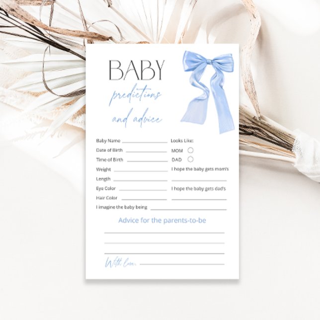 Blue Bow voorspellingen en advies Baby shower spel (Creator heeft geüpload)