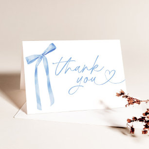 Blue Bow Vrijgezellenfeest bedankje Bedankkaart