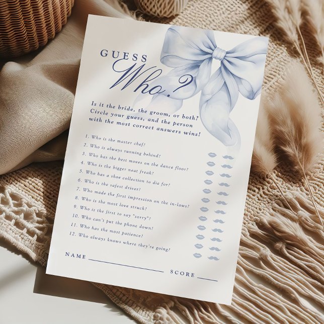 Blue Bow Vrijgezellenfeest Guess Wie zei het spel (Creator heeft geüpload)