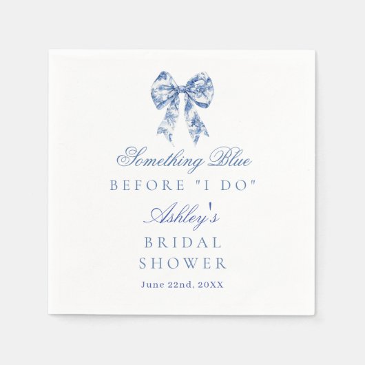 Blue Bow Vrijgezellenfeest, iets blauw voordat ik  Servet (Voorkant)