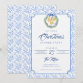 Blue Bow Watercolor Wreath Grandmillenial Kaart (Voorkant / Achterkant)