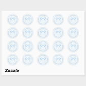  Blue Bow Wedding Shower Retouradres Ronde Sticker (Vel)
