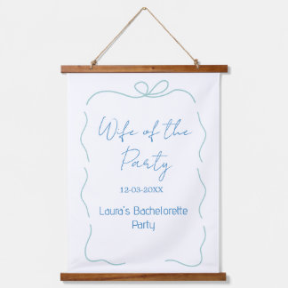 blue bow wife of the party name date spanish borde hangend wandkleed