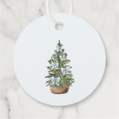 Blue Bow Winter Baby shower Bedankt Bedankjes Labels (Achterkant)