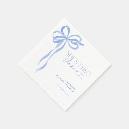 Blue Bow zij knoopt de knoop Bruidsfeest Servet (Hoek)