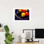 Blue Bowl of Fruit Poster (Bureau à domicile)