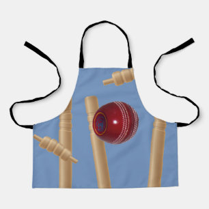 Blue Bowled bij Cricket, Kinder Full Print Schort