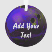 Blue Bowling Ball aanpassen Personaliseren Ornament (achterkant)