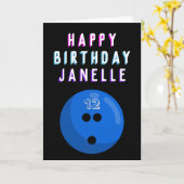 Blue Bowling Ball Kinder leeftijd 6-16 Birthday Ka Kaart (Gele Bloem)