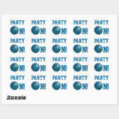Blue Bowling Ball Party sur Sticker (Feuille)