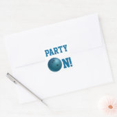 Blue Bowling Ball Party sur Sticker (Enveloppe)