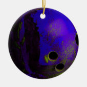 Blue Bowling Ball past het aan Keramisch Ornament (Voorkant)
