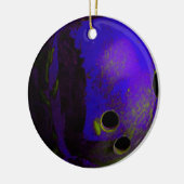 Blue Bowling Ball past het aan Keramisch Ornament (Links)