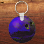 Blue Bowling Ball past het aan Sleutelhanger (Voorkant)