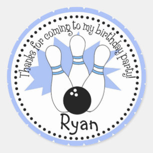 Blue Bowling Ball-stickers Ronde Sticker