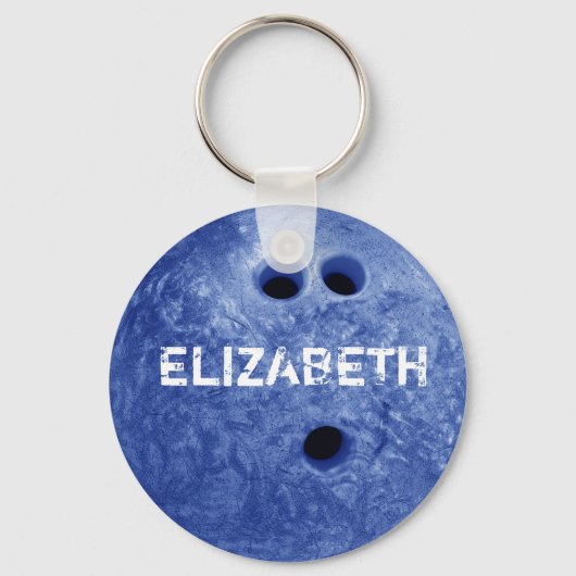 Blue Bowling Custom Ball Sleutelhanger (Voorkant)