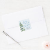 Blue Bows Boy Baby Het is koud buiten Baby shower Vierkante Sticker (Envelop)
