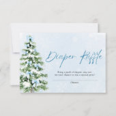 Blue Bows Christmas Tree Diaper Raffle Baby Shower Kaart (Voorkant)