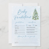 Blue Bows Christmas Tree Snow Baby Prediction Game Kaart (Voorkant)