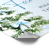 Blue Bows Christmas Tree Winter Baby Shower Favors Poster (Hoek)