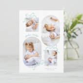 blue bows collage 4 foto's Photo boy baby Aankondiging (Staand voorkant)