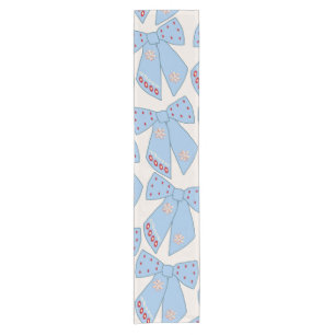 Blue Bows Coquette Korte Tafelloper