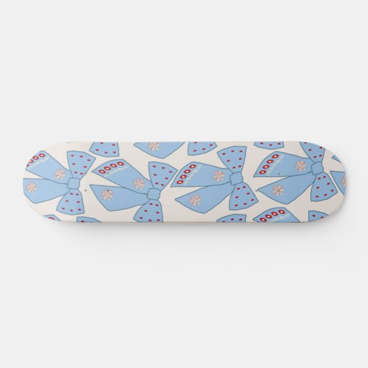 Blue Bows Coquette Skateboard (Horizontaal)