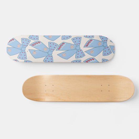 Blue Bows Coquette Skateboard (Horizontaal)