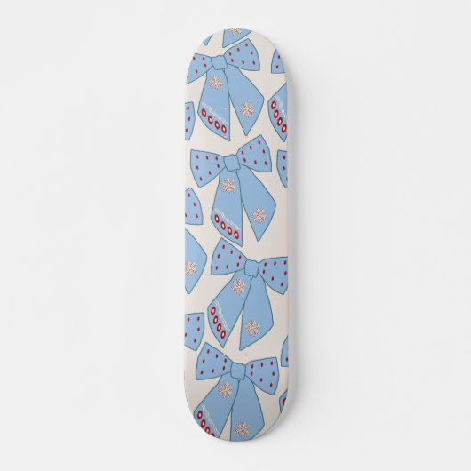 Blue Bows Coquette Skateboard (Voorkant)