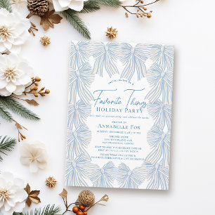 Blue Bows Favoriete dingen Kerstfeest Kaart