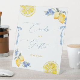 Blue Bows & Lemons Italian Cards & Gifts Reclamebord Met Voetstuk