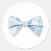 Blue Bowtie Boy Baby shower Ronde Sticker (Voorkant)