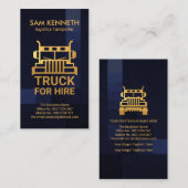 Blue Box Grunge Gold Front Faced Truck Transporter Visitekaartje (Voorkant / Achterkant)