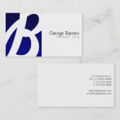 Blue Box Monogram Visitekaartje (Voorkant / Achterkant)