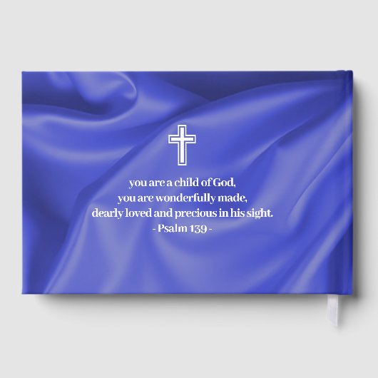 Blue Boy Baby Baptism Christening Guest Book Gastenboek (Achterkant)