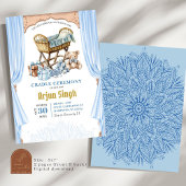 Blue Boy Baby shower Cradle Ceremony Kaart
