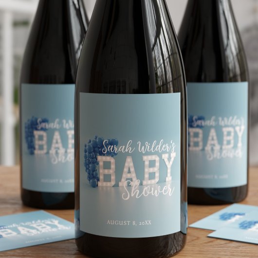 Blue Boy Baby shower Party Wijnlabel Wijn Etiket