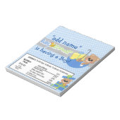 Blue Boy Baby shower Snoep Bar Wrapper Party Favor Notitieblok (Gedraaid)